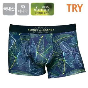 TRY 국내산 50D 남성 하와이안 폴리스판 드로즈 팬티