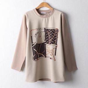 아이우먼 프링팅커트지티셔츠 OLF540M411 빅사이즈