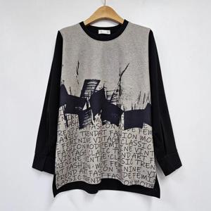 아이우먼 아트워크나염배색기모티 OLT120M411 빅사이즈