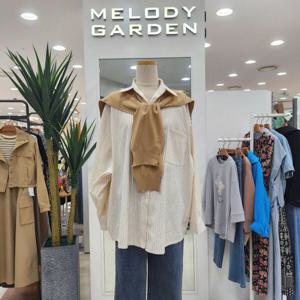 [멜로디가든]ST 오버핏 숄 세트 셔츠 (M4F8B106 베이지)_CA