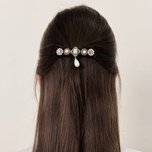 제이로렌 엔틱 캐스팅 큐빅 진주 헤어 자동핀 H01284