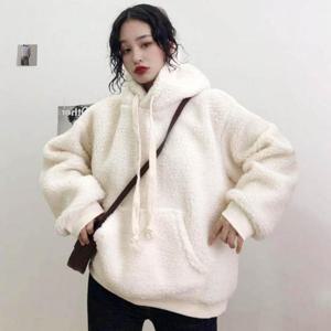 [에스이엔몰] 여성 겨울 양털 무지 기본 55 66 77 후드티