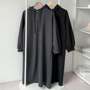 빅사이즈후드원피스 T195L411 키싱끈후드루즈롱원피스 SM