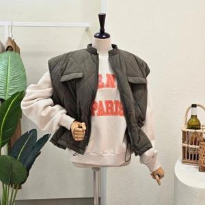 [포커스]FW4K9VT5012_다이아 퀼팅 패딩 베스트