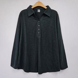 아이우먼 시아오픈카라버튼긴팔티 MNS882M411 빅사이즈