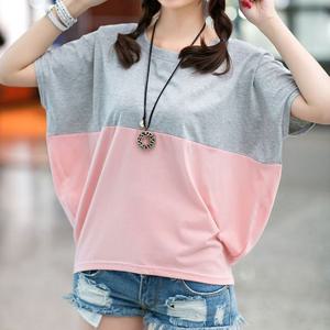 나시티 3컬러 투톤 배색 가오리핏 반팔티 MA8224