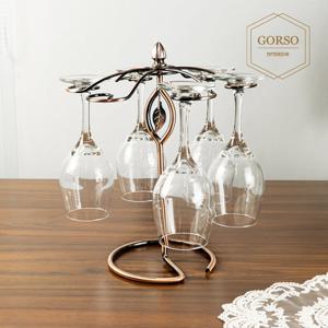고르소 클래식 철재 고급 와인잔 거치대 청동 6잔