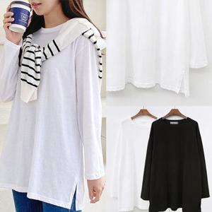 마담 빅사이즈 큰옷 베이직트임박스핏긴팔티 A591H310