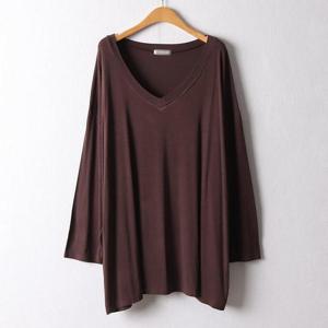 아이우먼 여리브이넥롱티셔츠 RAF084M411 빅사이즈