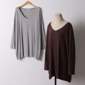 엄마옷 빅사이즈여성의류 410 실키브이넥여리티셔츠 DRAF084