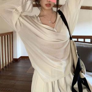 스판 G126690 베이직 무지 시스루 기본긴팔 티셔츠