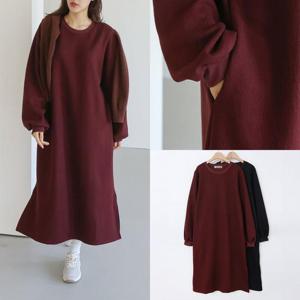 위쉬몰 WB 심플라운딩면스판원피스(T283H411) 빅사이즈