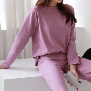 프린트티 심플 무지 긴팔 라운드티 DM210981 오버핏 티 나시 데