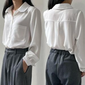 위쉬몰 CR 소매셔링포켓블라우스(G227H411) 빅사이즈