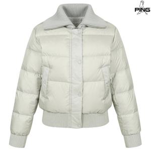 [핑골프][양말증정]여성 니트 카라 구스 다운 점퍼 121D4JP384_GY