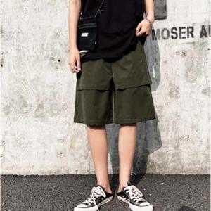 [에스이엔몰] 남자 카키 무지커버 여름 편한 물놀이 반바지