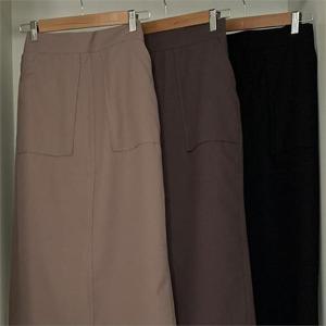 포켓 트임 밴딩 스커트 210N400S 빅사이즈 여성의류