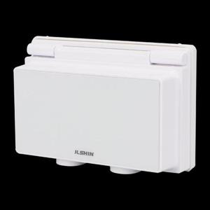 매입콘센트(데코) 2구 방우형 화이트(가로형)