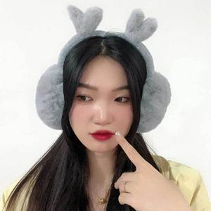 하트 귀마개 퍼 털 니트귀도리 보온 겨울 방한 왕