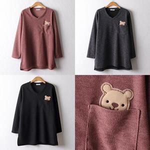 위쉬몰 RI 포켓미니곰자수티셔츠(F729H412) 빅사이즈