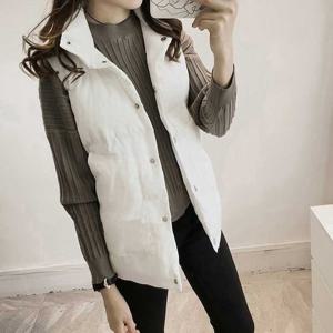 조끼 겨울 경량 베이직 패딩조끼 가을겨울 아우터 똑딱이