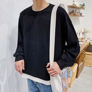 남성티셔츠 무지 오버핏 남자 긴팔 티셔츠 라운드넥 멋있는 겨울