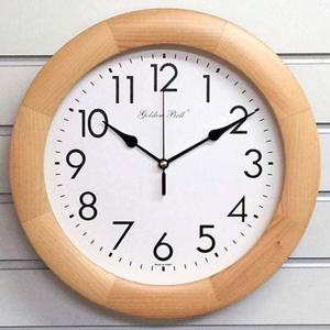 GB4742 무소음 원목 벽시계 32cm 연브라운모던