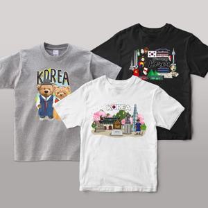 전통 한국 기념 티셔츠 Ver. 4 코리아 시리즈 3종 그레이