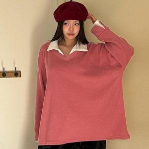 아이우먼 모리카라배색루즈핏티 LTT483M412 빅사이즈