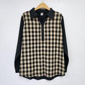 아이우먼 다니에카라체크배색티 MNS919M412 빅사이즈