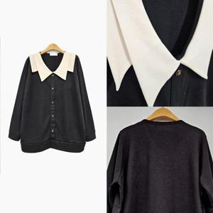 위쉬몰 BS 나비배색카라루즈가디건(T538H412) 빅사이즈