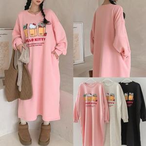 위쉬몰 MA 헬로우냥나염기모원피스(T555H412) 빅사이즈