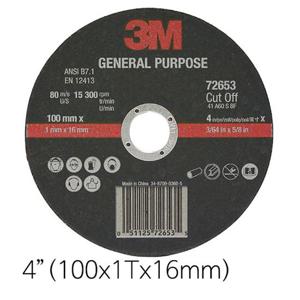 3M 절단석 그라인더날 4in 100x1Tx16mm 72653(25장)