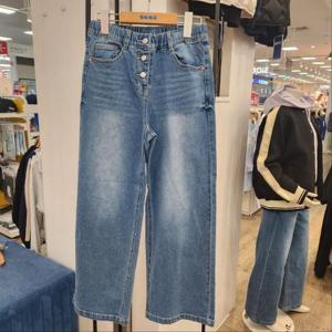 에스핏 HC23 버튼 블루 와이드 데님 팬츠 SJZ101FJPT46