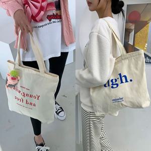 레터바인에코백 심플 숄더 가방 데일리 캔버스 캐쥬얼