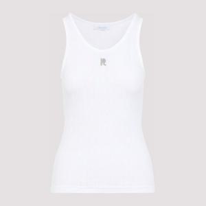 파코라반 리브드 텍스처 로고 디테일 탱크 탑 25PJTE168CO0557