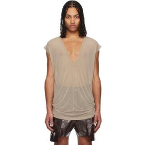 25 FW 릭오웬스 남성 토프 할리우드 딥 V SL 티셔츠 251232M213021