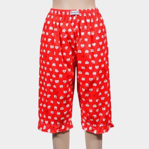 여성 알록달록 캐릭터 순면 특수실켓 8부 파자마 바지