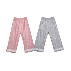 오가닉레이스 꽃패턴 여성 9부 파자마 홈웨어 바지