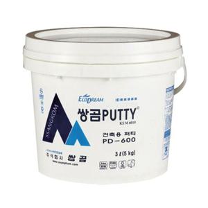 쌍곰 건축용퍼티 PD-600 5kg(내부용) 면보수 면처리
