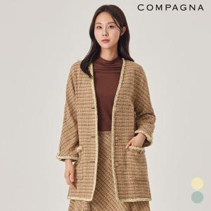 노카라 트위드 롱 자켓_CACS2-WJK150