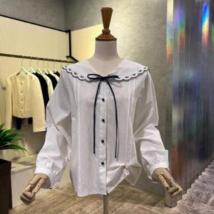 [ab.f.z]AOZ1ZB34C_자수 배색 세일러 카라 블라우스