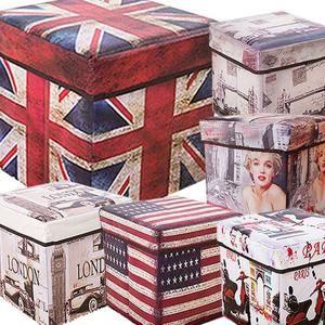 미니소품정리함 빈티지 수납 의자 엔틱 인테리어 소품 박스 스톨