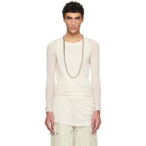 25 FW 릭오웬스 남성 오프 화이트 할리우드 립 LS 티셔츠 251232M213067