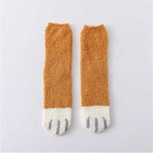 여자 남자 겨울 방한 양털 뜨신 수면 양말 선택 카키