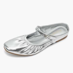 [베어파우(슈즈)]VICKY 여성 블로퍼 샌들 슬리퍼 가죽 캐쥬얼 단화 실버 K2984016RA-W