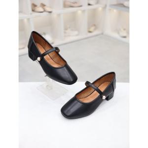 [코디엘루]가죽 진주 메리제인 캐주얼 펌프스 4cm CDSP100420