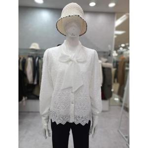 [스테파니] 세이브존05 넥 리본 레이스 블라우스 A25SH5105