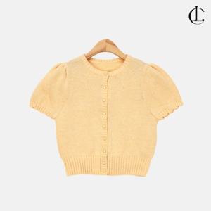 엘케이트 여성 니트 여름 가디건 라운드 퍼프숄더 반팔 카디건 LFR007