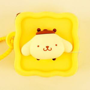 파우치 산리오 페이스 미니 스퀘어 실리콘 폼폼푸린